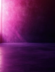 Poster - Abstract background of a vibrant purple and pink gradient wall with soft lighting and smooth floor creating a modern artistic atmosphere