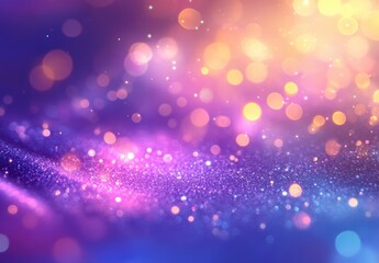 Poster - Abstract colorful bokeh background with sparkling glitter and soft light effects creating a dreamy and festive atmosphere for visual design projects