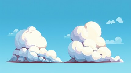 Wall Mural - Soft white clouds drift in a serene blue sky, creating a tranquil and peaceful atmosphere for all to enjoy.