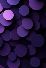 Poster - Abstract composition of circular shapes in various shades of purple creating depth and texture for artistic backgrounds and contemporary design projects