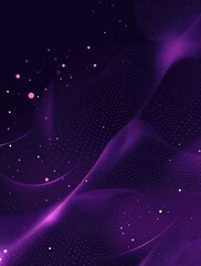 Poster - Abstract Digital Background with Purple Waves and Dots Create a Mysterious and Ethereal Atmosphere for Creative Designs and Artistic Projects