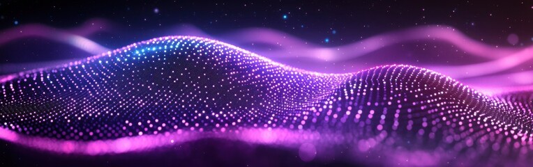 Aufkleber - Abstract digital landscape with glowing particles and vibrant colors creating a mesmerizing pattern for futuristic designs and creative projects