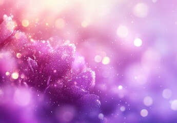 Poster - Abstract dreamy background with purple hues, soft bokeh effects, sparkling lights, and delicate textures for creative design projects and artistic themes.