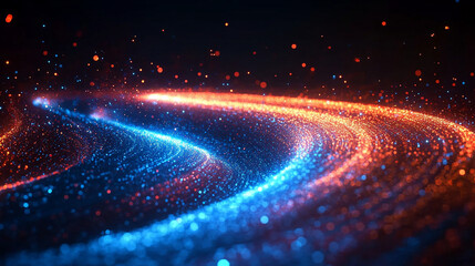 glowing lines on a dark background symbolize high-speed optical data transmission, vast digital capacity, and modern connectivity, representing the power of optical fiber technology