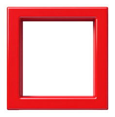 Aufkleber - Red glossy picture frame on transparent background, empty art display. Minimalist decor concept