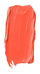 Aufkleber - Vibrant coral orange paint smear with texture on black. Artistic expression concept