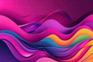 Wall Mural - Vibrant Magenta Gradient Abstract Background with Colorful Wave Pattern