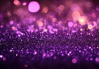 Poster - Beautiful purple glitter background with bokeh effect, perfect for design, crafts, invitations, and festive celebrations, creating a magical atmosphere.