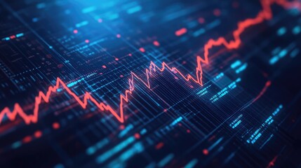 Poster - Business strategy visualization featuring a bright growth curve and futuristic financial elements.