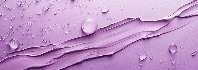 Poster - Close-Up View of Purple Paint Texture with Water Droplets and Glossy Finish Ideal for Backgrounds, Art, and Creative Projects