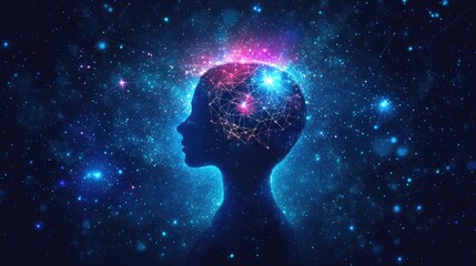Poster - Concept of smart investing with AI-driven stock market analysis, blockchain technology, and wealth management visualization.