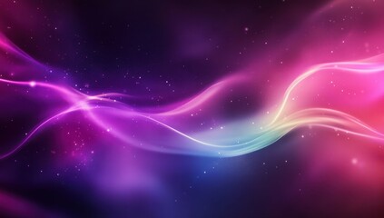 Poster - Colorful Abstract Background with Soft Waves, Stars, and a Dreamy Atmosphere in Vivid Shades of Pink, Purple, and Blue for Creative Projects