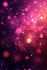 Poster - Colorful abstract cosmic background with bright orbs and glowing lights in a dreamy atmosphere for creative design projects and visual storytelling needs