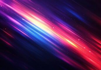 Poster - Colorful Abstract Lines with Bright Lights and Soft Gradients Emerging from Darkness Creating a Dynamic Background for Modern Designs and Visuals