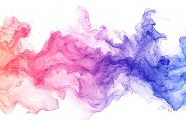 Poster - Colorful Abstract Smoke Wave on White Background Representing Movement and Fluidity in Art and Design with Soft Textures and Vibrant Hues