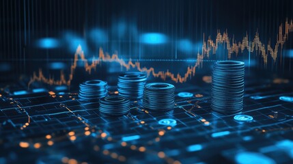 Poster - Financial ecosystem concept with AI-driven money management, wealth-building strategies, and investment trends.