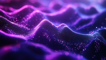 Poster - Colorful Abstract Waves with Shimmering Lights and Depths, Perfect for Background and Digital Art Usage