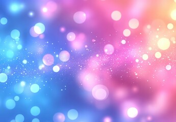 Poster - Colorful Bokeh Background with Soft Circles and Gentle Gradient of Pink, Blue, and Purple Hues for Creative and Vibrant Visuals