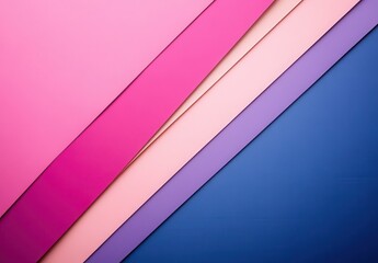 Poster - Colorful layers of textured paper in shades of pink, purple, and blue arranged diagonally for creative designs and craft projects