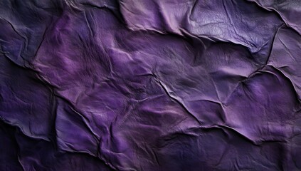Poster - Crumpled Purple Leather Texture with Rich Depth, Perfect for Backgrounds, Designs, Textiles, and Creative Projects in Various Aesthetic Themes