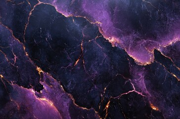 Aufkleber - Dark Abstract Background with Purple and Black Tones and Golden Veins for Artistic and Creative Projects Displaying Modern Elegance and Mystique