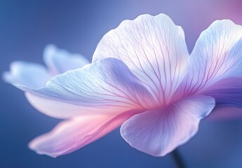 Poster - Delicate Flower Petals in Soft Pastel Tones with Gentle Light and Graceful Veins in a Dreamy Background for Nature and Beauty Concepts