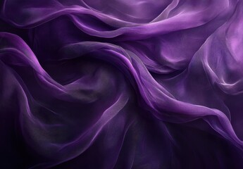 Poster - Elegant flowing fabric texture in rich purple shades creating a dreamy abstract background for artistic and creative design projects