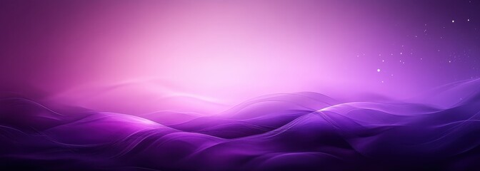 Poster - Ethereal Landscape of Soft Purple Waves with Glowing Highlights and Dreamy Atmosphere in a Serene Gradient Background