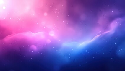 Poster - Ethereal Light Patterns in Vibrant Purple and Blue Hues with Stars in Background for Fantasy and Abstract Background Designs