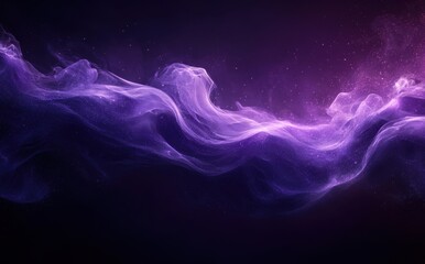 Poster - Ethereal Purple Abstract Background with Soft Waves, Light Effects, and Sparkles for Creative Design and Artistic Projects