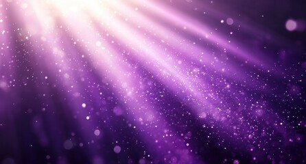 Poster - Ethereal Purple Light Rays with Sparkling Particles Illuminating a Dreamy Background for Creative and Artistic Projects