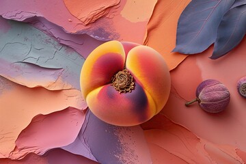 Wall Mural - Warm Peach Textures and Colorful Shades for Home Decor and Design Inspiration
