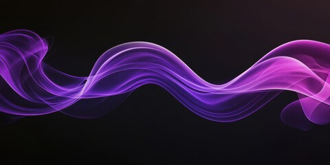 Poster - Ethereal Waves of Colorful Light in Shades of Purple Flowing Smoothly Across a Dark Background for Artistic and Creative Projects