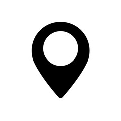 Leinwandbilder - Black pin for maps and navigation systems to mark current location. User Interface icon design. Vector illustration.