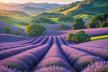 Wall Mural - Tranquil Lavender Field Artwork for Vibrant Landscape Home Decor