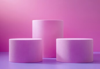 Poster - Soft Pink Geometric Shapes on Vibrant Background for Stylish Design and Modern Decor, Elegant Minimalism in Contemporary Art Display