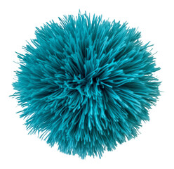 Poster - Turquoise abstract spiky sphere on transparent background. Modern art and design concept