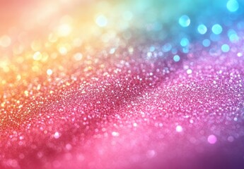 Poster - Sparkling Glitter Background in Vibrant Colors with Bokeh Effect Creating a Dreamy and Festive Atmosphere for Creative Projects