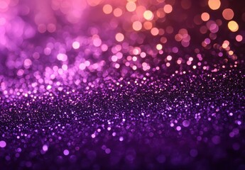 Poster - Vibrant Abstract Background with Bokeh Effect, Glitter and Sparkle in Shades of Purple and Gold for Celebratory Themes and Creative Projects