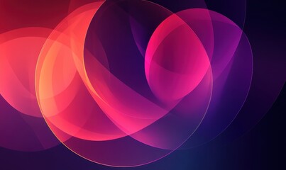 Poster - Vibrant Abstract Background with Colorful Bubbles and Swirling Shapes in Dynamic Blend of Pink, Purple, and Red Hues for Creative Design Projects