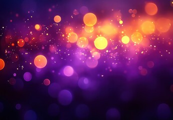 Poster - Vibrant Abstract Background with Colorful Circles and Soft Bokeh Effect in Purple, Orange, and Yellow Hues for Creative Design and Visual Concepts