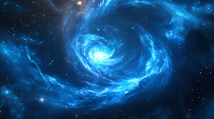 Wall Mural - a mesmerizing display of swirling blue particles creates a cosmic vortex in deep space. cosmic - gal