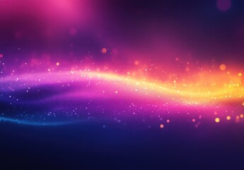 Poster - Vibrant Abstract Background with Colorful Light Trails and Sparkles in Gradient Shades of Pink, Purple, Orange, and Blue Suitable for Various Creative Projects