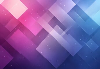 Poster - Vibrant Abstract Background with Geometric Shapes Featuring Vivid Pink, Purple, and Blue Gradients and Subtle Stars for Creative Projects
