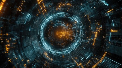 Poster - Stock exchange network with a futuristic financial world, currency trends, and AI-powered analytics.