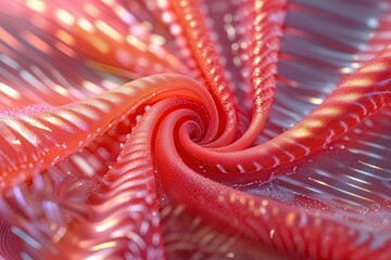 Poster - vibrant coral gradient with bright lighting and textured finish