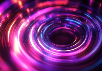 Poster - Vibrant Abstract Swirl of Colorful Light Reflections in Circular Motion Creating a Dynamic and Mesmerizing Visual Experience