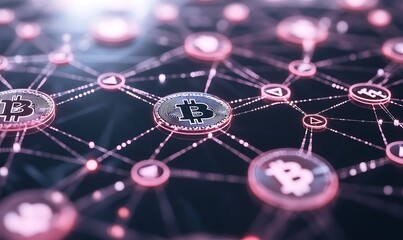 Leinwandbilder - An image depicting the interconnections within the cryptocurrency blockchain ecosystem.
