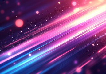 Poster - Vibrant Light Trails with Sparkling Effects in Abstract Composition of Pink, Blue, and Purple Hues for Background, Digital Art, and Design Use