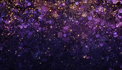 Poster - Vibrant Purple Sparkles and Bokeh Effect Creating a Dreamy Atmosphere with Shimmering Lights and Abstract Background for Various Creative Projects
